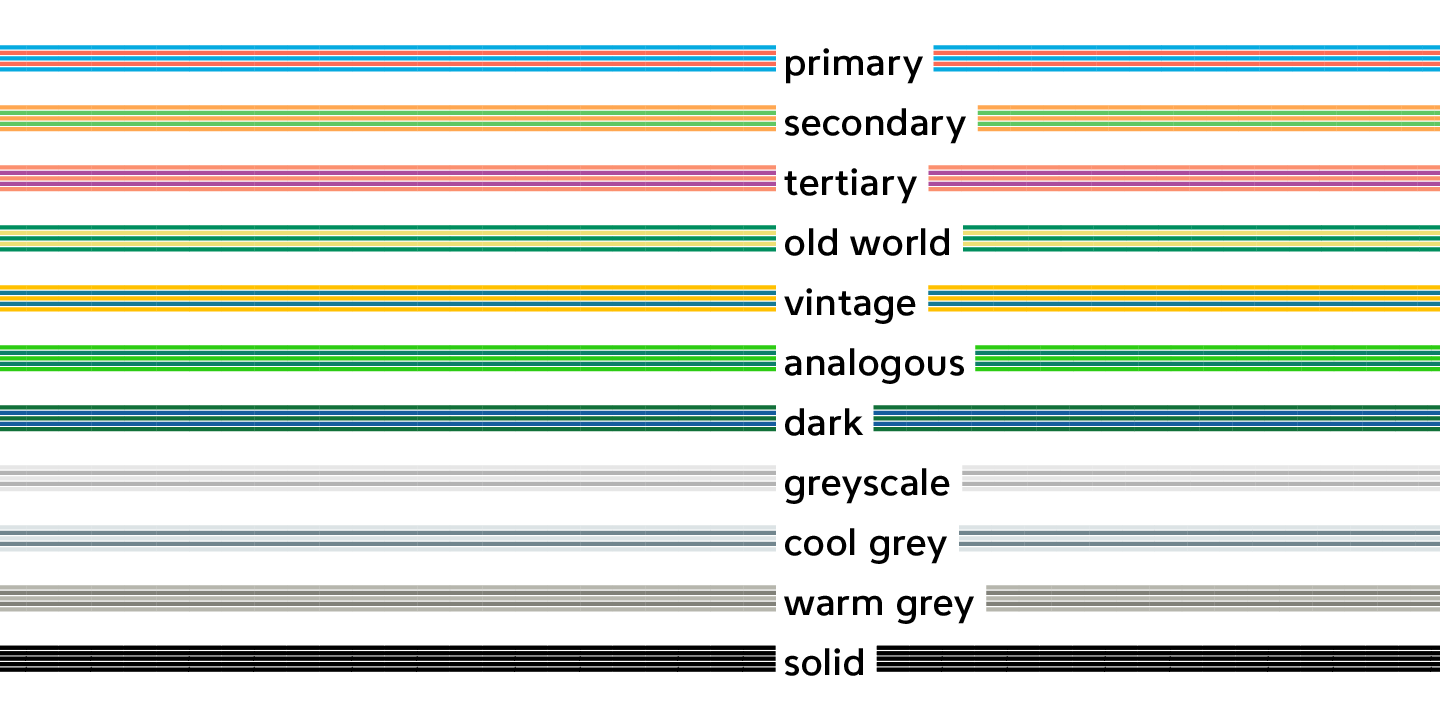 Ejemplo de fuente FormPattern Color Six Solid